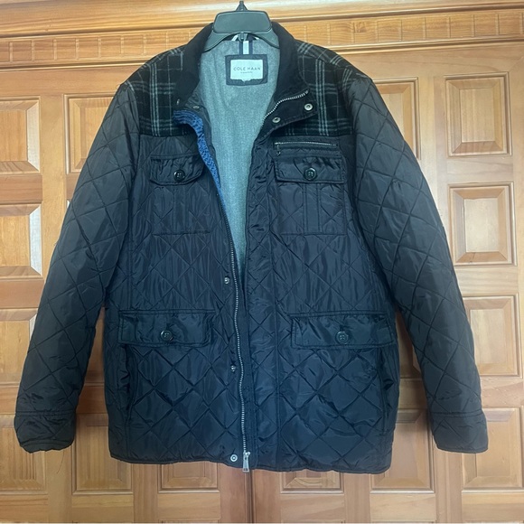 Men’s Cole Haan Black Quilted Puffer Jacket Sise M - Picture 2 of 6